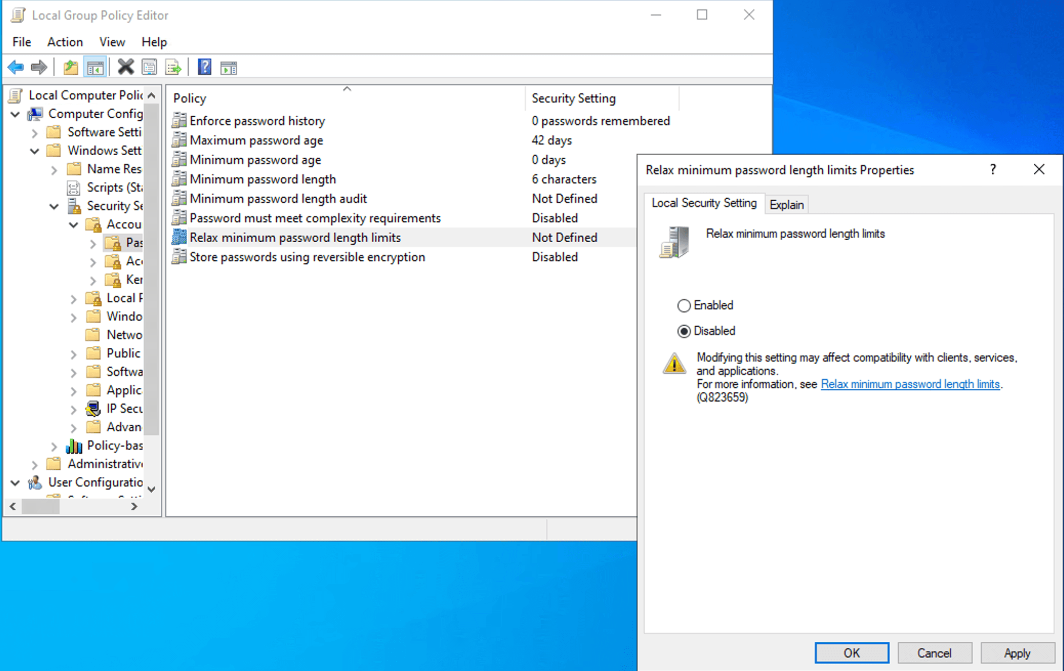 Using the Group Policy Editor to update Local Group Policies