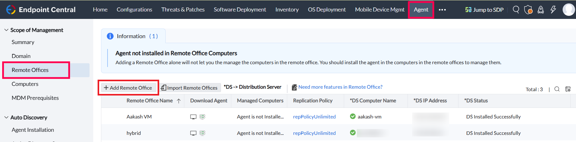 Adding Remote Office
