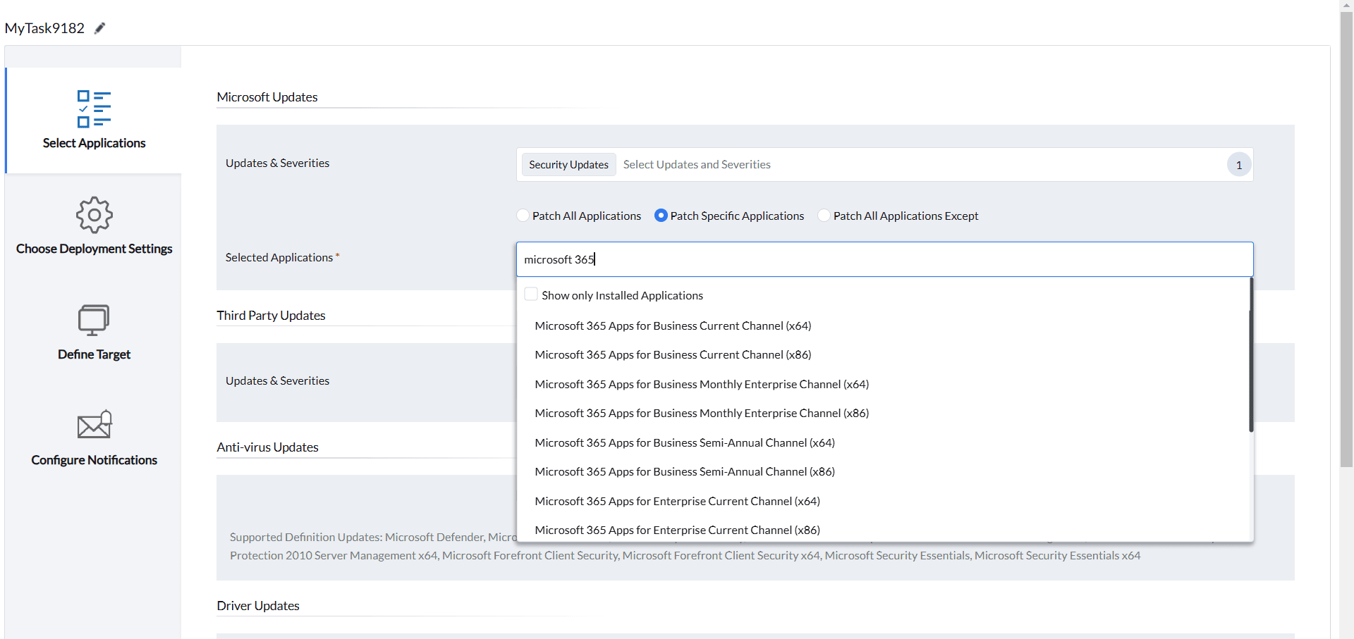 Microsoft 365 patch deployment using Automated Patch Deployment