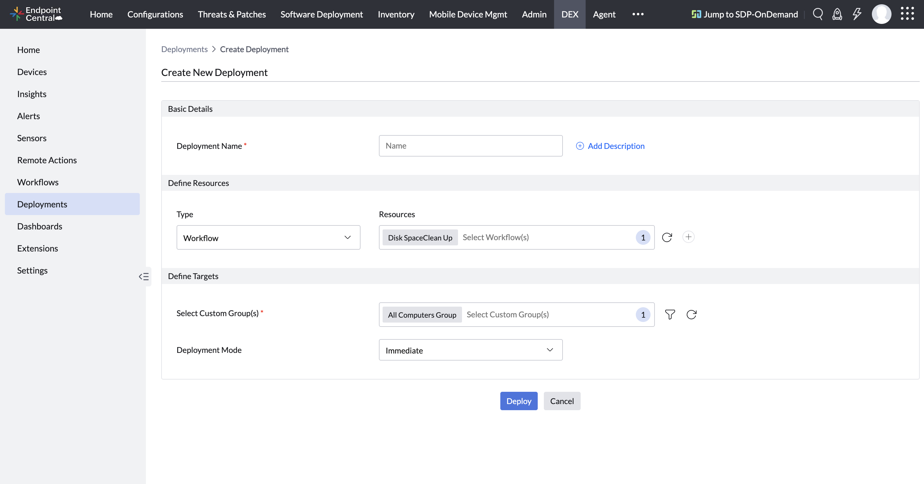Workflow Deployment View