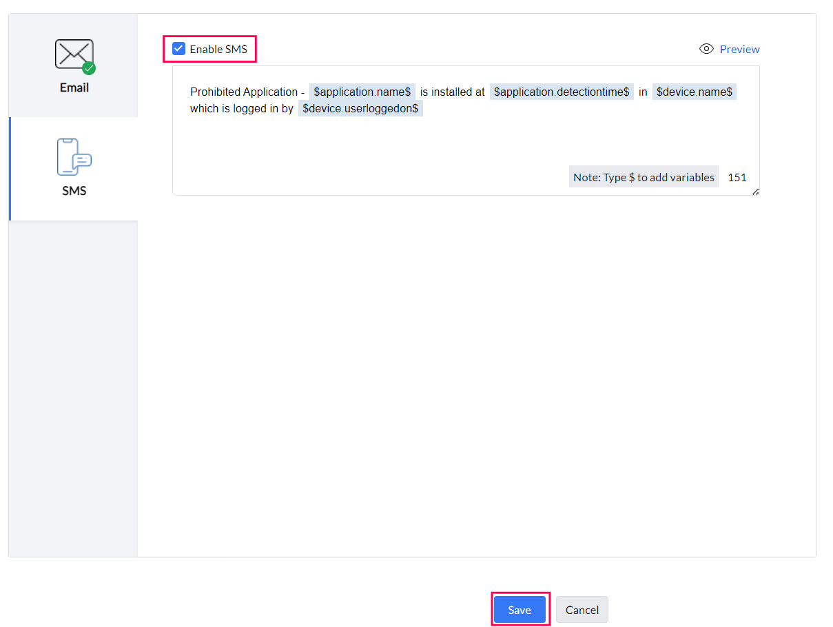 Navigation to provide the mobile number to recieve email alerts.