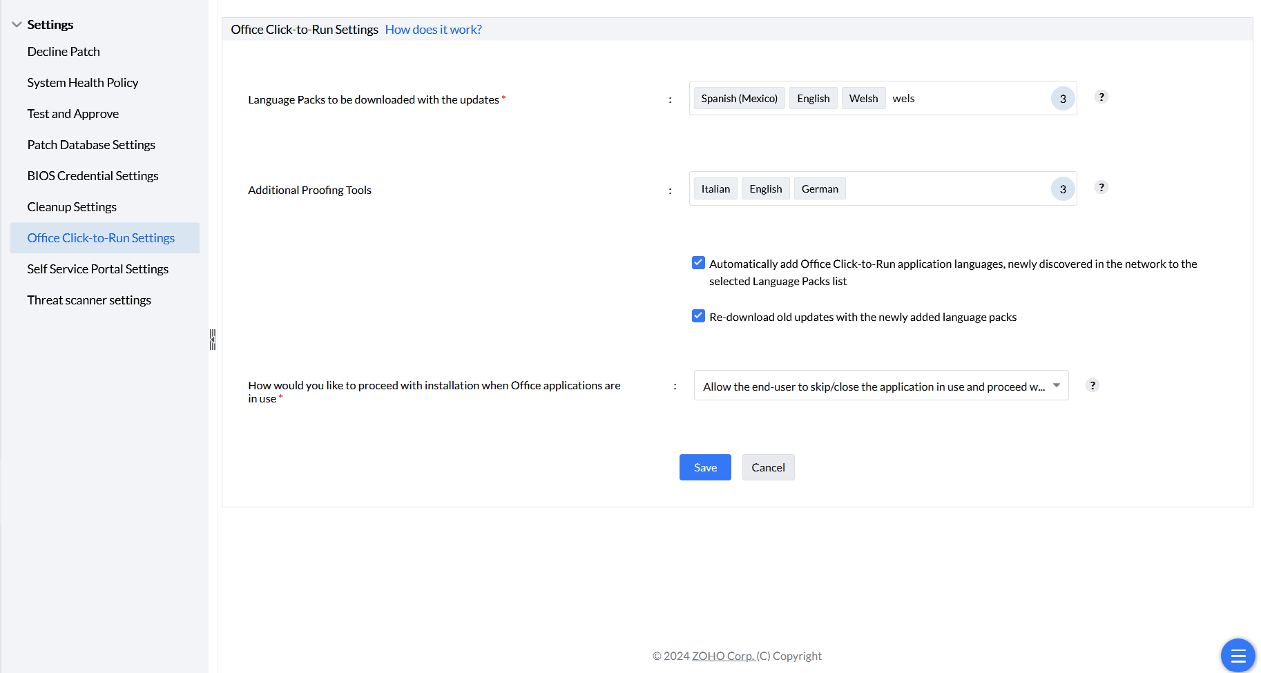 Office Click-to-Run Settings