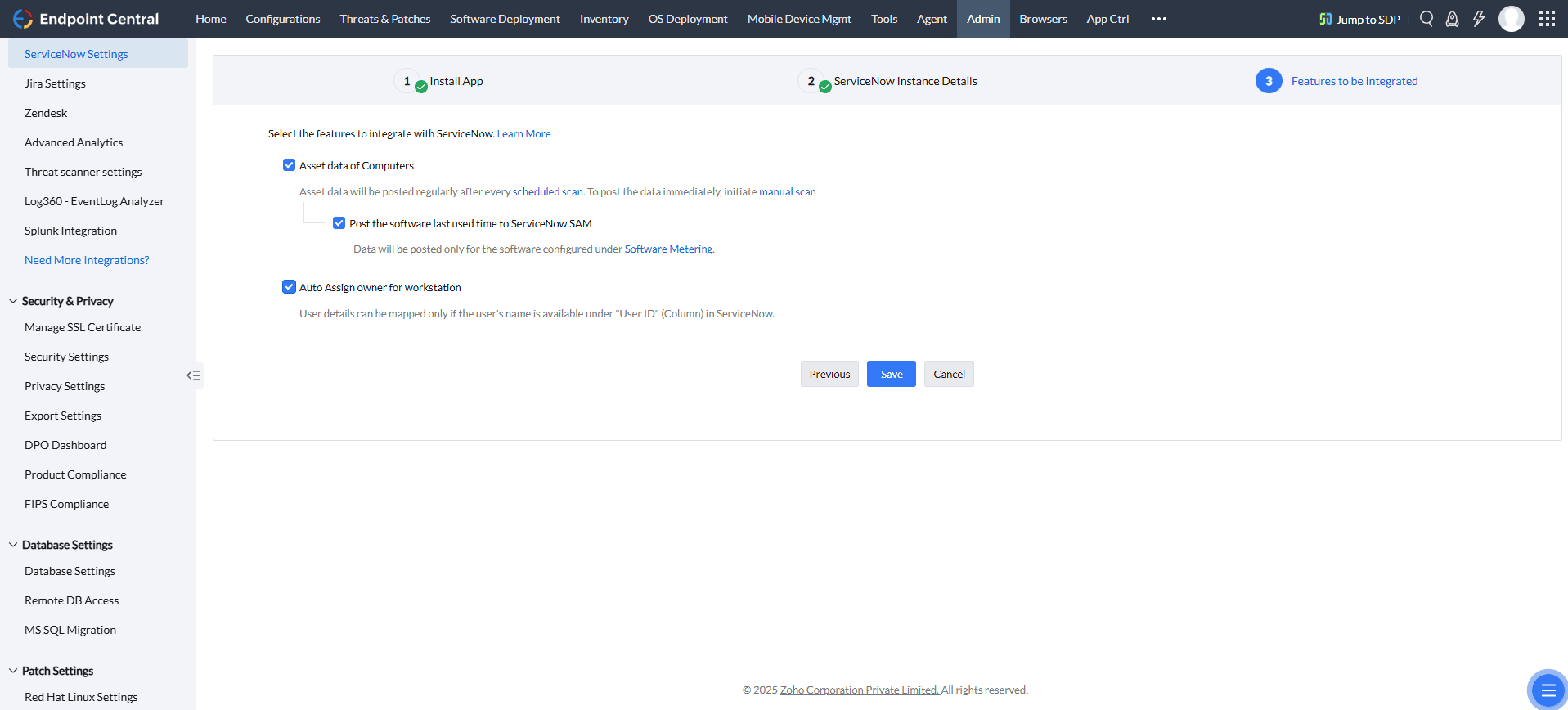 Configure Sync Settings
