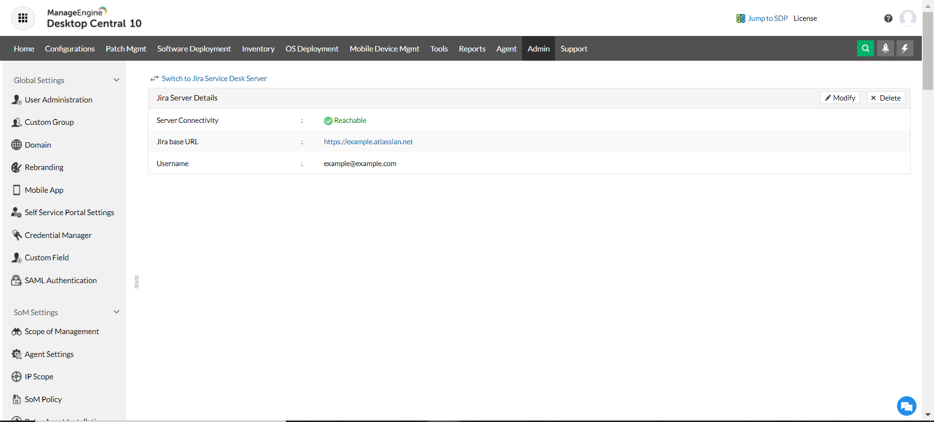 Endpoint Central and Jira Service Management Cloud integration complete