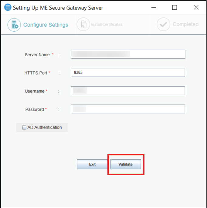 Secure Gateway Server Setting Up