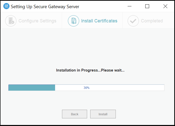 Secure Gateway Server Certificate installation
