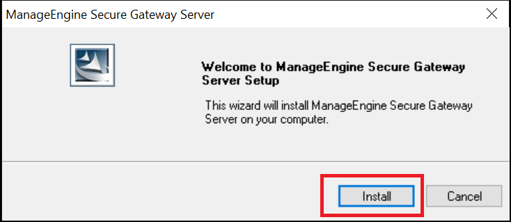 Secure Gateway Server installation wizard