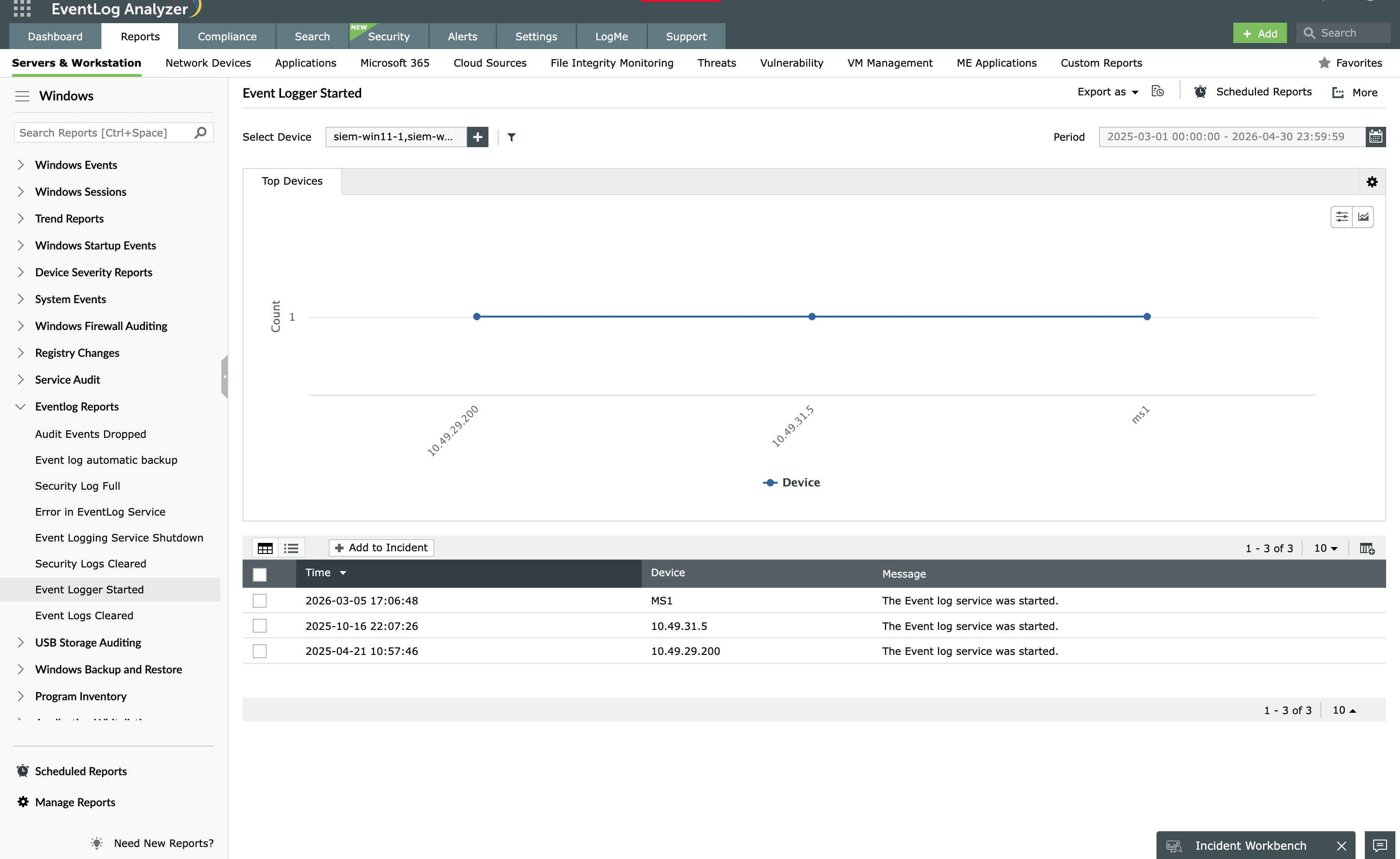 System log monitoring