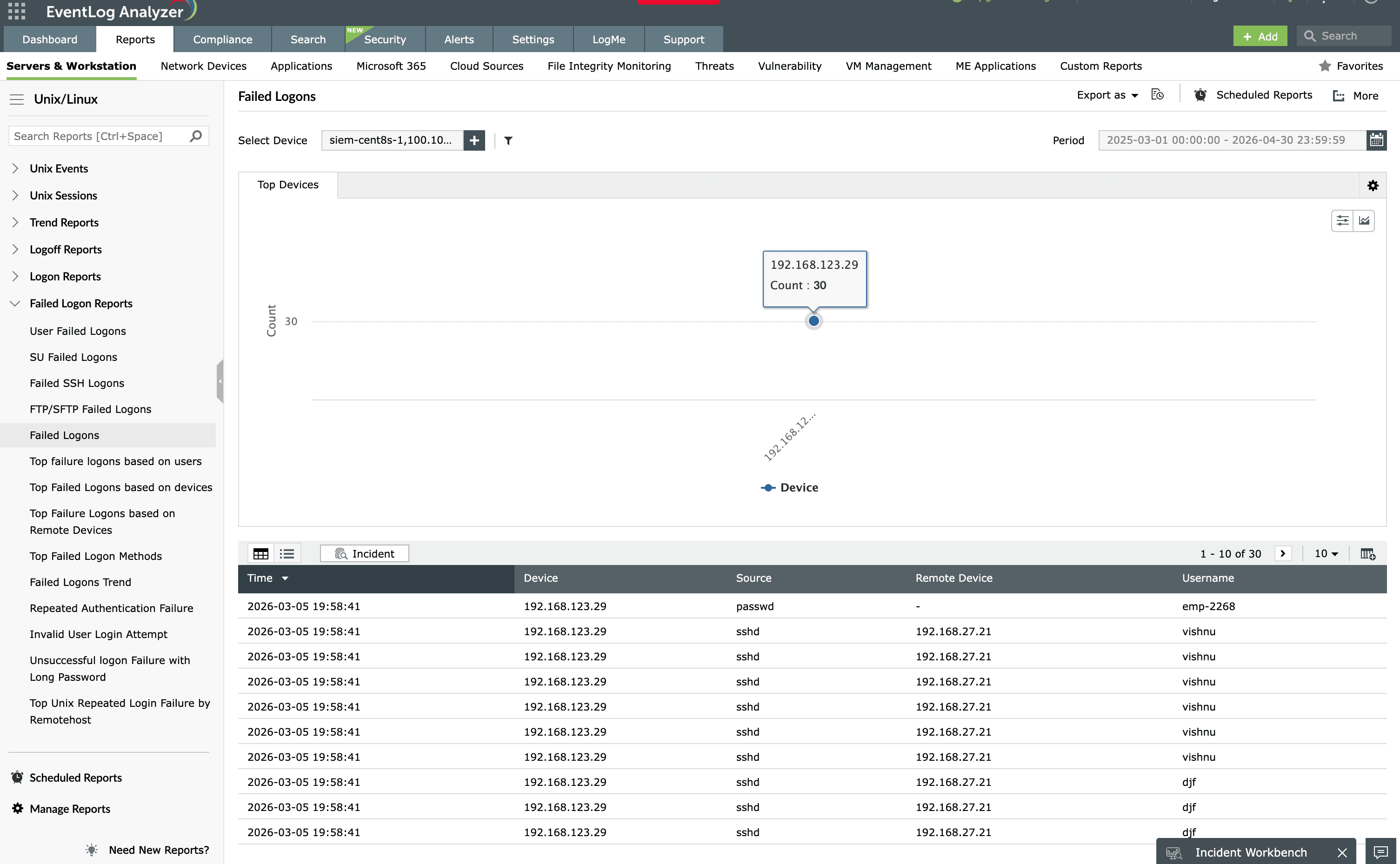 Syslog logon and logoff audit report