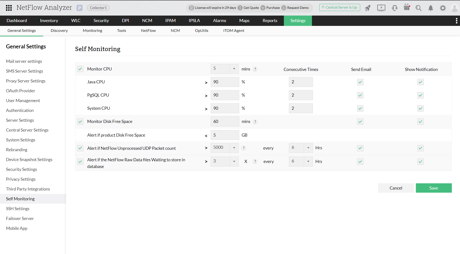 On-demand Percentile Report