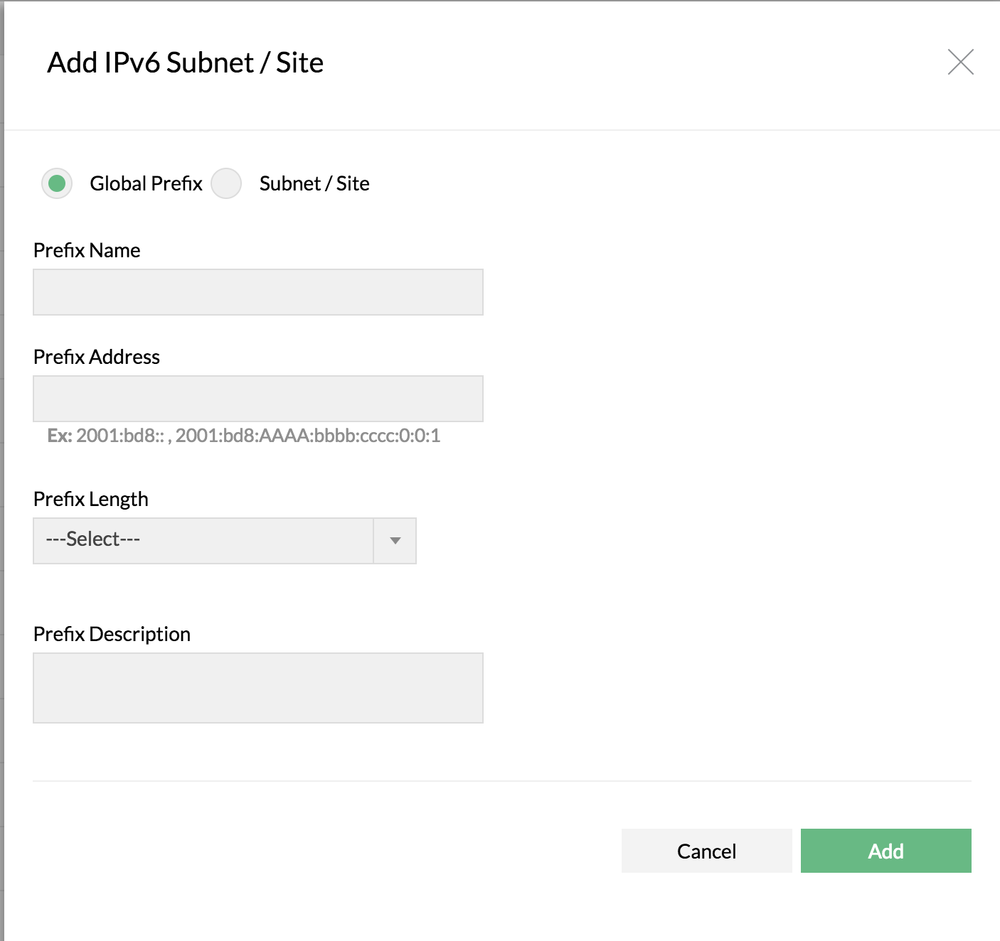 Adding IPv6 subnets