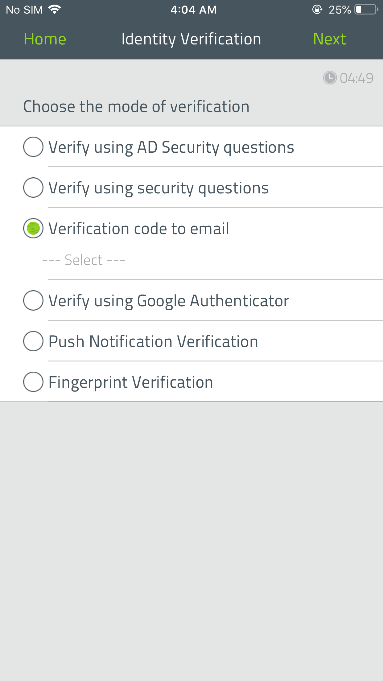 Verifying your identity in the mobile app to unlock your account