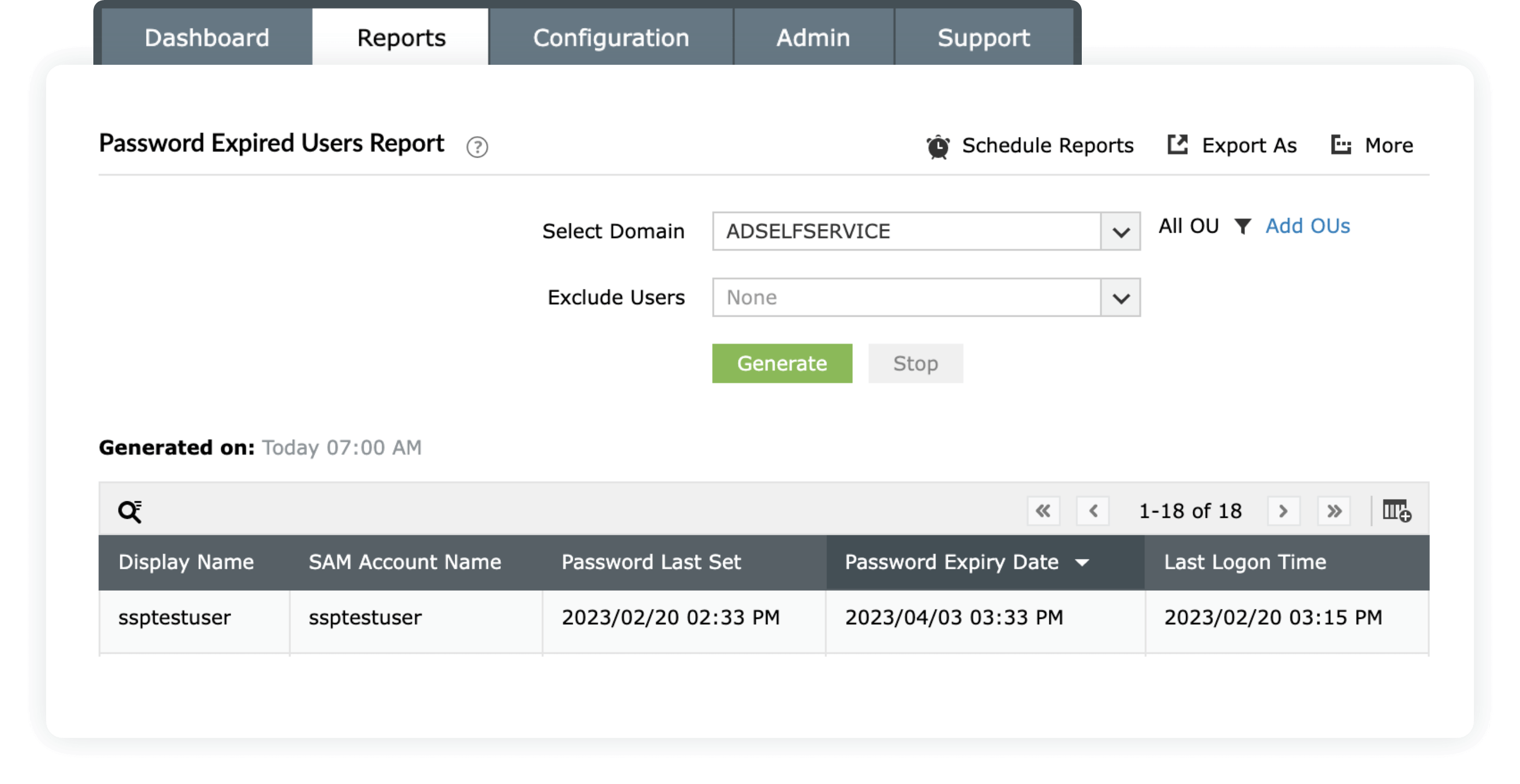 Password Expired Users Report