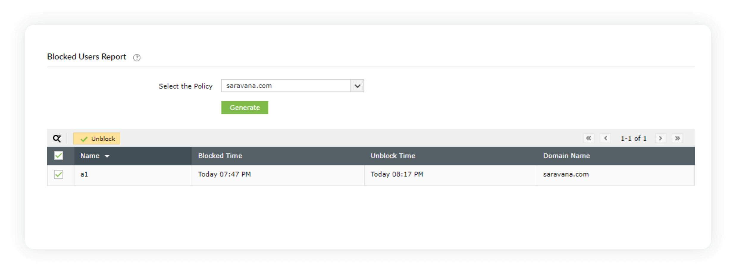 Block user Report