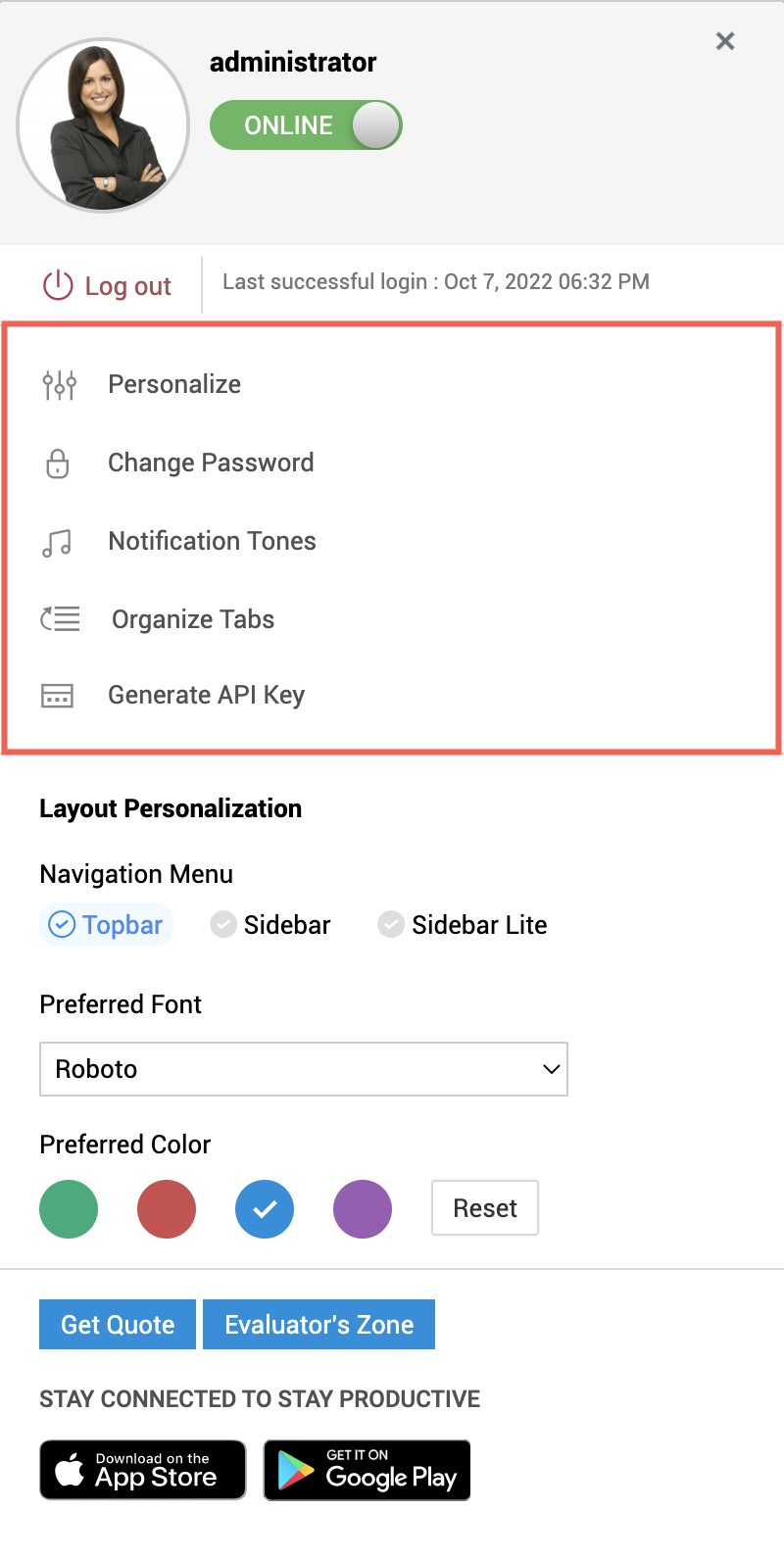 personalize changepwd
