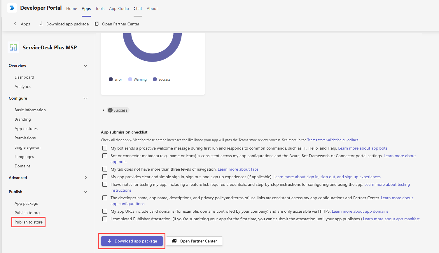 developer portal publish and download