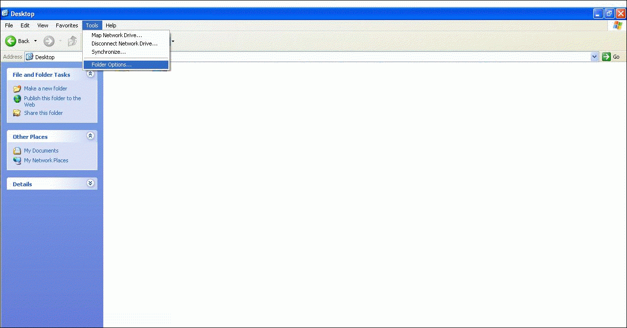 Tools : Folder options