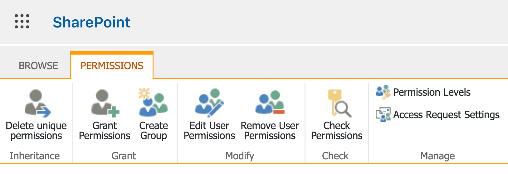 The permissions pane in classic SharePoint.