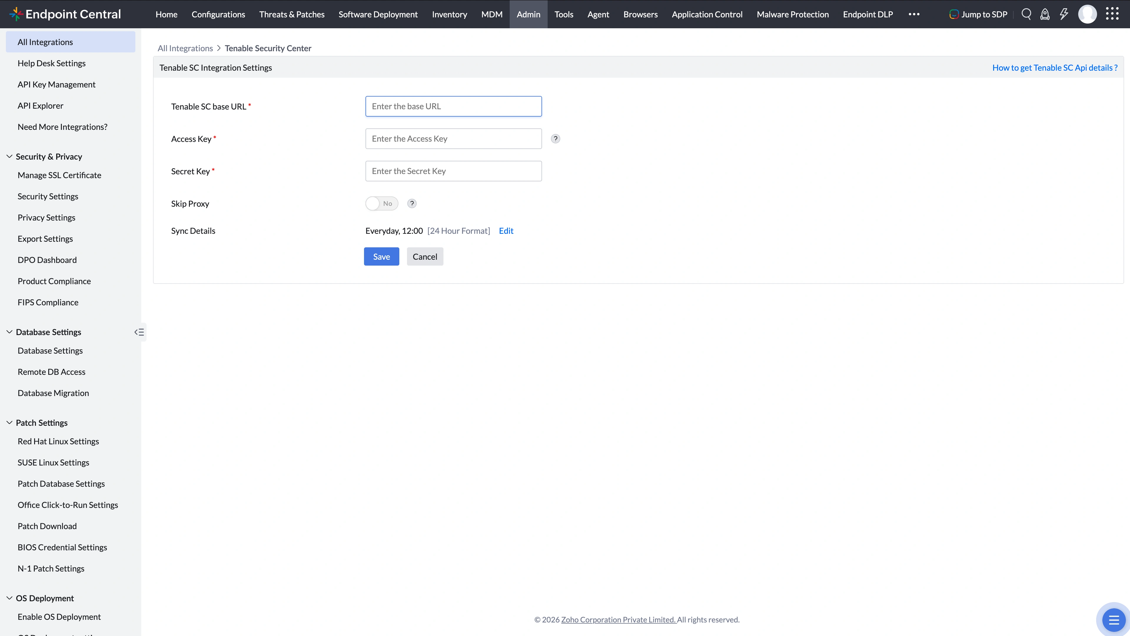 Tenable Instance Details Tenable Instance Details