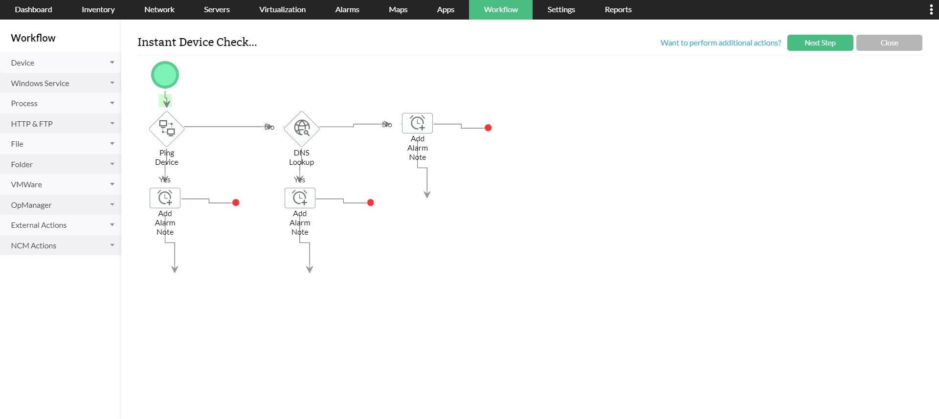 Fault analysis and workflow management Manage IT Infrastructure - ManageEngine OpManager Nexus